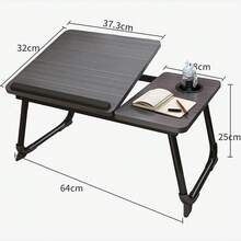 Escritorio portátil para Cama sofá,mesa de cama para laptop con patas plegables y ranura para taza,soporte de lectura con ángulo de altura ajustable,bandeja de cama para laptop para cama (Negro) - Negro - Ver 2