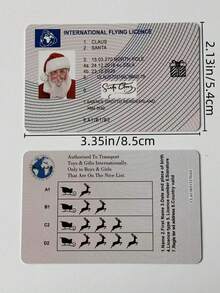 5 pièces Carte de vœux Père Noël, Permis de conduire perdu, Décoration de Noël, Permis de traîneau volant du Père Noël, Permis de conduire du traîneau du Père Noël, Carte de fête en plastique, Accessoires de décoration de Noël, Pas d'électricité requise Décorations de Noël Pyjamas de Noël Cadeaux de Noël Décoration de Noël