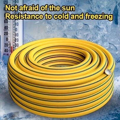 Yellow High Pressure Washer Hose Set, PVC Round Hose (197"/393"/787"/1181") With 5 Quick Connectors, Thick Garden Water Pipe For Outdoor Watering, Vehicle Cleaning, Home Cleaning And Fish Tank Pump