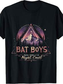 Bookworm ACOSF Bat Boys Night Court Mountain Nesta Bookish T-Shirt - 黑色 - 查看 1