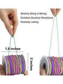 1/2/3 Dây đàn hồi cho vòng tay, Dây vòng tay bền 1 mm dài 330 feet, Dây đàn hồi co giãn để làm đồ trang sức, vòng cổ và hạt cườm - Nhiều màu - Xem 7