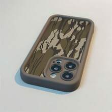 Adecuado para iPhone 16 15 14 13 12 11 XS XR X7 8 Mini Plus Pro SE Funda de Teléfono con Patrón de Camuflaje, Hecha de Material TPU, Funda Protectora a Prueba de Golpes, Color Café Simple, Adecuada para Hombres y Mujeres - Colores mixtos - Ver 4