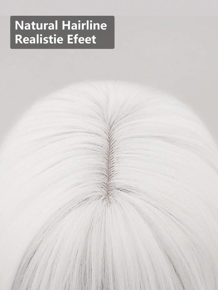 前卫哥特朋克白色假发短发 12 英寸鲍勃假发带刘海女士天然合成耐热纤维假发街头朋克 Y2K 学院风朋克假发日常角色扮演派对音乐节假发 - 白色 - 查看 8