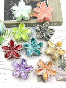 1 Stück/3 Stücke/6 Stücke Hibiskus/Hawaii Blume Lässig ABS Kunststoff (ABS Harz) 2025 Neue Plumeria Strand, Reise, Party, Urlaub, Rückkehr zur Schule süße Haarklammern, frische Haraccessoires Winter Haarklammer Elegante Haarklammern