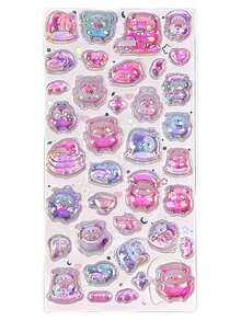 Nayiben 1pc Cartoon 3D Rhinestone Stickers, Cartoon Animal Self-Adhesive Sticker For Scrapbooking And Stationery Decoration, Craft Stickers Suitable For DIY Projects And Office Supplies,School Supplies,Back To School