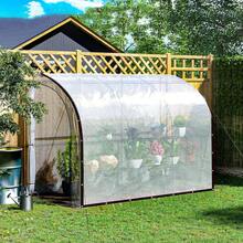 透明防水篷布 - 带加强型索环和防撕裂拉绳，防风、防尘、防水、防雪，适用于花园雨罩、庭院围栏、露营帐篷、门廊遮阳篷，非常适合露台、花园、猪圈和露营 - 透明 - 查看 10