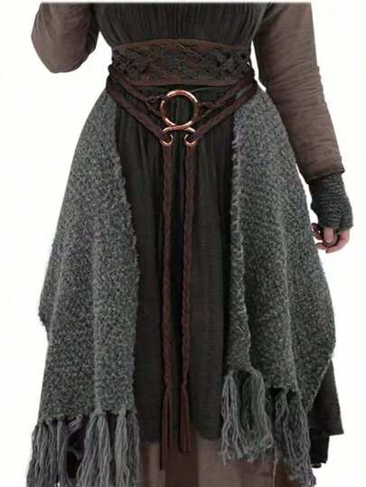 Viking Ogre Cross Belt For Women, Medieval Long Rope Belt For Nordic Witch Shamanic Pagan, Circus Accessory