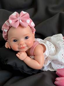 10 Zoll vollständiger Körper aus massivem Silikon, Süß Maddie Reborn Puppe, lebensecht als Neugeborenes Mädchen, für Kinder Weihnachtsgeschenke (anatomisch korrekt) - Silikonpuppe - Übersicht 3