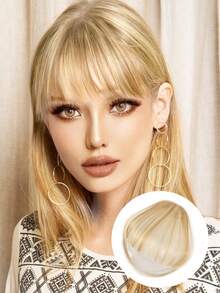 1pc Heat Resistant Straight Black 6 Inch Extra Short Synthetic Hairbangs With Sideburns - Black - View 12