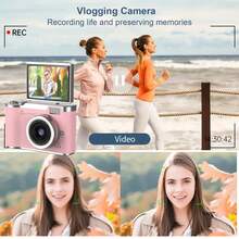 4K HD Mini Camera Video Recording 32GB With Digital Camera Gifts Toys Digital Camera - Digital Compact Video Cameras ﻿ - 粉色 - 查看 4