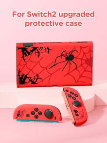1pc Halloween Elements Spider, Spider Web Pattern Protective Case, Storage Bag, Bonus Skull Joystick Cap, Compatible With Switch2/Switch NS/Switch OLED, Accessories Compatible With Switch/Switch 2 Gaming Console, Full Set Including Storage Bag, Card Slot Base Shell, Switch Protective Case, Protect Your Gaming Console, Best Gift For Friends And Family On Halloween - Multicolor - View 15