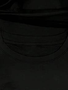 Women's-Shirt - 95% Craftsmanship, 5% Stretch, Short Sleeve Round Neck, Festive Letter Print Casual Top, Four Seasons Knitted Fabric, Regular Length - Clothing - 黑色 - 查看 4