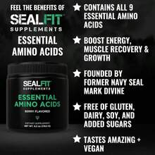 SEALFIT Essential Amino Acids Pre + During + Post Workout Powder EAA + BCAA Aminos Supplement For Energy, Muscle Growth, And Recovery EAAs And BCAAs Perfect Preworkout For Men &Amp; Women Lemon Lime - Tên hương vịA - Xem 2