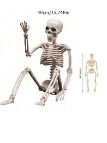 1 件迷你 15 厘米/5.9 英寸、40 厘米/15.74 英寸万圣节装饰户外骨架、可摆姿势的塑料骨架、万圣节骨架、具有逼真可摆姿势和可移动关节的骨架，适用于万圣节室内外装饰、室内/室外装饰