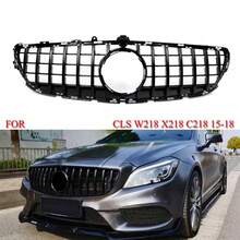 Frontstoßstangen-Mittelgrill, Auto-Fronthaubengrill-Gitter ersetzen Kompatibel für CLS-Klasse W218 C218 X218 2015-2018 - Schwarz - Übersicht 1