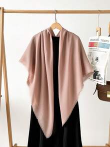 1 Piece Women's Bohemian Style Linen Blend Windproof Shawl Scarf, 130*130cm Large Scarf, Versatile For Outdoor Activities For Dress - Multicolor - View 9