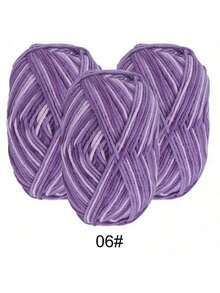 3 Stücke, 150 g Weiche Acrylgarn-Packung, farbabschnittsgefarbt Garn in buntem Farbverlauf für handgemachte DIY Strick-Materialien wie warme Pullover, Mützen, Schals, Jacken, Schals, Mäntel und andere Kleidung Garn-Knäule