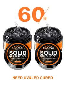 TWOING 2 Bottles Solid Nail Glue Gel Set, Extra Large Capacity Strong Adhesive For Press-On Nails, False Nail Tips & Rhinestones, UV Light Cured Multi-Use 3D Sculpting Gel For DIY Nail Art - 無色 - 查看 12