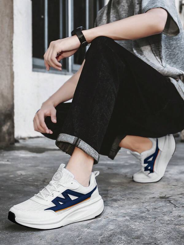 Lace-Up Patchwork Casual Sports Shoes, Suitable For All Seasons