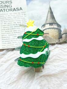 Christmas Half-Bundle Hairpins, Cute Shark And Tree-Shaped Hairpins, Featuring Elements Such As Santa Claus, Christmas Tree, Bells, And Christmas Greetings. Hair Accessories - Perfect For Christmas, Christmas Headwear, Christmas Gifts, Christmas Decorations.