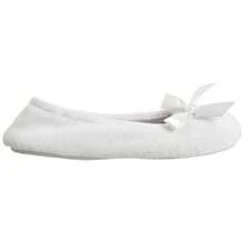 Isotoner Women's Terry Ballerina Slipper Clog - 白條紋 - 查看 7