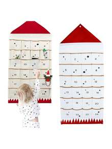 1个圣诞倒计时日历，附赠24个收纳袋，可悬挂于卧室，用作卧室装饰收纳袋，是家居整理收纳用品、卧室配件、家居装饰、圣诞装饰、冬季圣诞装饰、圣诞礼物等的理想之选。 - 彩色 - 查看 2