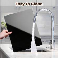 Acrylic Cutting Board With Counter Lip, 17.5x13.5 Inch Clear Cutting Boards For Kitchen Counter, Large Cutting Board Non Slip For Countertop Protector, Apartment Essentials Kitchen Decor Gifts, Black - Black - View 7