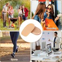 1 Pair Lightweight Silicone & Velvet Insole, Half Size Increase Insole, Anti-Abrasion Insole, Silicone Heel Lift Insole, Hidden Increase Insole, Reduce Shoe Heel Internal Wear, Suitable For Various Closed Toe Shoes, Suitable For Photo Shoot, Visually Enhance Body Proportion