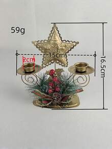 Weihnachts-Neuheit Goldener Metall Hirsch, Schneeflocke, Stern Kerzenhalter, Glas Wand & Gewichteter Fuß, Einzel-/Doppel-Kerzenhalter für Fenster-Display & Tisch-Dekoration