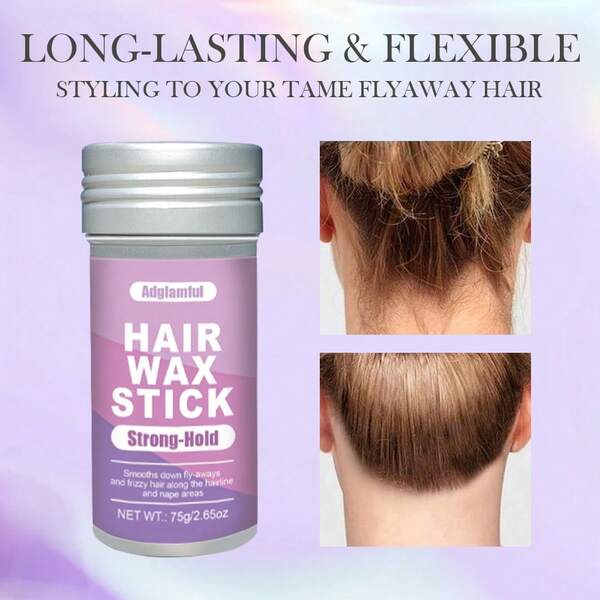 75g Fruit Scented Hair Wax Stick, Enriched With Coconut Oil And Tea Tree Oil, Strong Hold, Dry And Non-Greasy, Long-Lasting Shape, Suitable For Frizzy Hair Control And Overall Hairstyle Outline