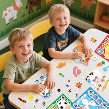 beartale 6 Sheets Make Your Own Farm Animals Stickers, Make A Face Stickers, Fantasy Farm Animals DIY Craft Stickers, Party Favor Supplies Crafts, Quiet Stickers, Travel Toy, Party Bag Fillers, Quiet Activity For Travel, Classroom, Holiday Gifts, Early Educational Toys, Classroom Toys,Student Stationery, Halloween/Back To School Gift For Youngsters, Adults, Christmas Gift