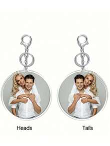 1 pieza Llavero de retrato de acrílico personalizado, adecuado para aniversario, vacaciones, boda, cumpleaños, conmemoración, todas las estaciones, Halloween, Navidad