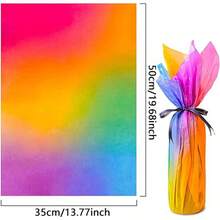 20 Sheets Red Purple Green Blue Gradient Tissue Paper Bulk,20"X 14",Gradient Tissue Paper For Gift Bags Crafts Baby Shower Birthday Weddings Thanksgiving Christmas (Color Random)