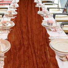 3pcs Cheese Cloth Table Runner, Runner Gauze Boho Wedding Decor Romantic Table Cloth, Suitable For Wedding, Birthday Party (35 Inches X 118 Inches), Mixed Colors - Color Mixing - View 7