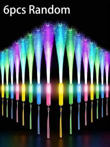 12支装光纤发光棒，LED泡沫荧光棒，彩色光纤发光棒，3种发光模式 - 发光光纤棒，LED闪光棒，适用于黑暗派对、单身派对、男女派对等场合，可作为发光礼物、婚礼派对用品、节日派对、音乐会、婚礼、酒吧、午夜派对、家庭聚会、夏季派对、夏威夷、万圣节、7月4日、秋季等。