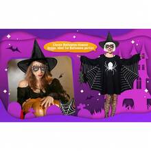 3 sztuki kobiecych kostiumów pająka, akcesoria do kostiumów na bal karnawałowy, akcesoria do kostiumów na Halloween w kształcie czarnego pająka, magiczny kapelusz, okulary pająka, pończochy pająka