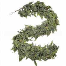 Guirnalda artificial de cedro suave de 182.88 cm, follaje verde flexible de goma de pino premium, centro de chimenea, decoración de mesa de comedor larga, ideal para decoraciones de boda, fiesta y hogar de temporada, enredadera de ciprés sin contenedor para la sala de estar - Paquete de 1