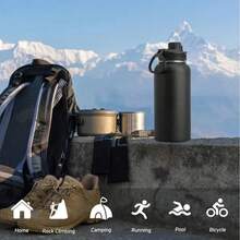 1pc 32oz Stainless Steel Insulated Water Bottle, Perfect For Sports And Outdoor Activities, Christmas And Halloween Holiday Gifts - 彩色 - 查看 4