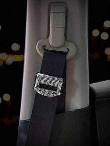 1 Piece Of Car Seat Belt Buckle With Diamond Inlay, Universal Car Seat Belt Fastener, Full Diamond Car Seat Belt Clip - Multicolor - View 2