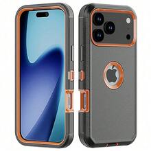 For IPhone 17/ 17 Air/ 17 Pro/ 17 Pro Max Case Heavy Duty Hybrid Rugged Shockproof Case, Heavy Duty Drop Protection, Sturdy Dual-Layer Heavy-Duty Protective Case,Durable 3-In-1 Belt Clip Holster - Multifunctional Phone Protector - Complete Heavy-Duty Case,With Shockproof,Scratch-Resistant,And Dust-Repellent Properties,Protective Phone Cover - 橘色 - 查看 2