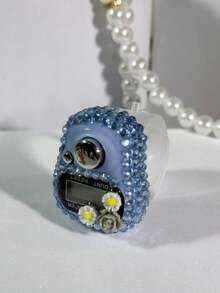 عداد رقمي محمول صغير مزين بأزهار من الراين، قابل للضبط بإحكام، ضغط يدوي مريح للعد، متوفر بألوان متعددة، مناسب للرياضات الخارجية والتلاوة والعد الديني، خفيف الوزن ومحمول، سيناريوهات استخدام متنوعة - متعدد الألوان - مشاهدة 3