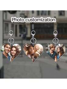 1 pieza Llavero de retrato de acrílico personalizado, adecuado para aniversario, vacaciones, boda, cumpleaños, conmemoración, todas las estaciones, Halloween, Navidad