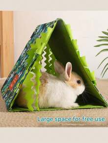 Chinchilla Meerschweinchen Dreieck Tunnel Spielzeug, Kleintier Schlafnest, Keine Installation Hamsterhaus - Strapazierfähiges & Leicht zu Reinigendes Doppelseitiges Fransen Design Kleintier Versteck Tunnel, Kleintier Bett für Igel Ratte