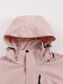 女士连帽运动夹克，户外风衣 - 淺粉色 - 查看 4