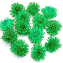 10 pièces Fleurs de Chiffon Œillet Bordées d'Or 5cm, Grande Taille, Accessoires de Décoration de Vêtements, Matériaux DIY pour Pinces à Cheveux, Fleurs de Décoration pour Sacs, Chaussures, Chapeaux, Décoration Maison, Décoration d'Emballage Cadeau, Fournitures Artisanales Fête des Mères, Options Multicolores