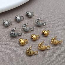 20/50pcs Stainless Steel Bead Tips Calotte Ends Clamshell Knot Cover Fold-Over Bead Tips For DIY Jewelry Craft Making Accessories - Multicolor - View 3