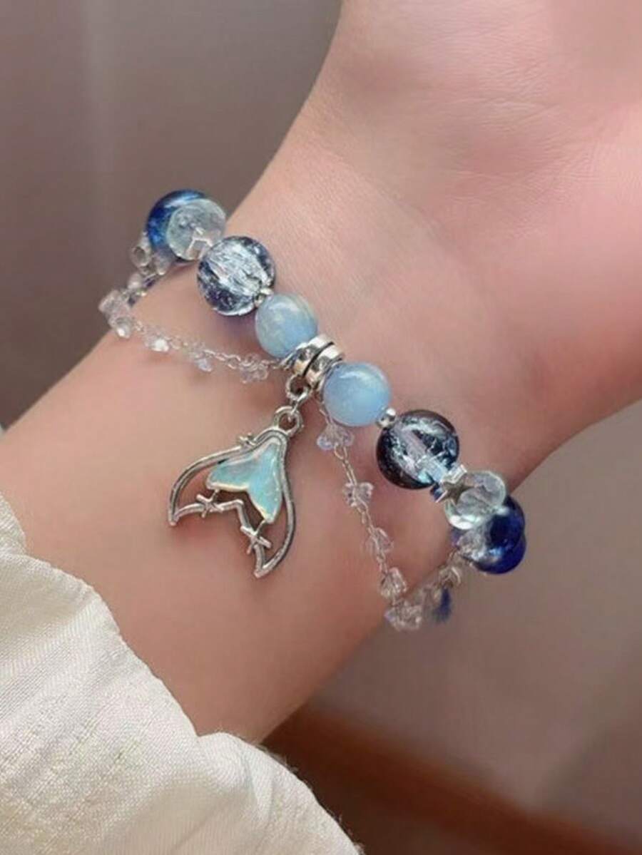 1pc New Fairy-Style Crystal Bracelet For Women, Unique Design, Student, Versatile, Sweet, Colorful