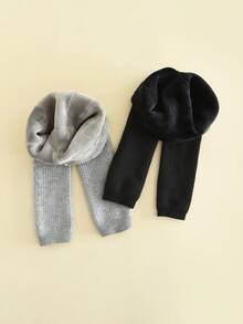 2 chiếc quần legging bó dày ấm áp và thoải mái cho trẻ mới biết đi, quần tất lót cho trẻ em vào mùa thu/đông - Nhiều màu - Xem 5
