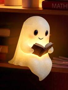 1个书架幽灵装饰夜灯 - LED照明，适用于室内家居装饰和主题房间布置 | 易于放置 - 彩色 - 查看 1