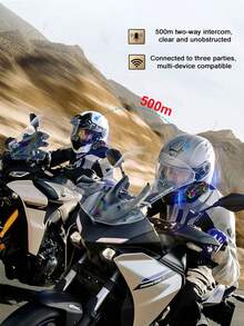 1/2pcs Motorcycle Wireless Intercom, 500m Wireless Intercom For 2 People, 1000mAh Battery, Helmet Headset Design, Waterproof & Noise Cancelling, Safer Riding, Motorcycle Communication, High-Quality Audio, Motorcycle Intercom, Best Gift For Halloween And Christmas